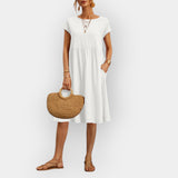 Vestido midi de líneas simples