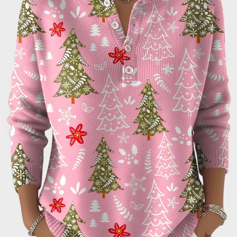 Sofía™ | Suéter navideño con botones decorativos