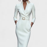 Rafaela™ | Vestido elegante con cuello y cinturón