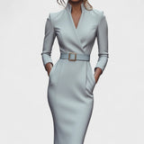 Rafaela™ | Vestido elegante con cuello y cinturón