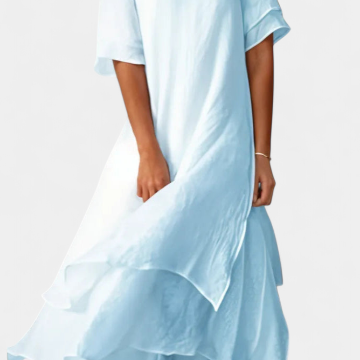Vestido de Algodón Elegante y Capa de Eloise
