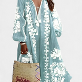Vestido Floral de Manga Larga Alessia en Estilo Bohemio
