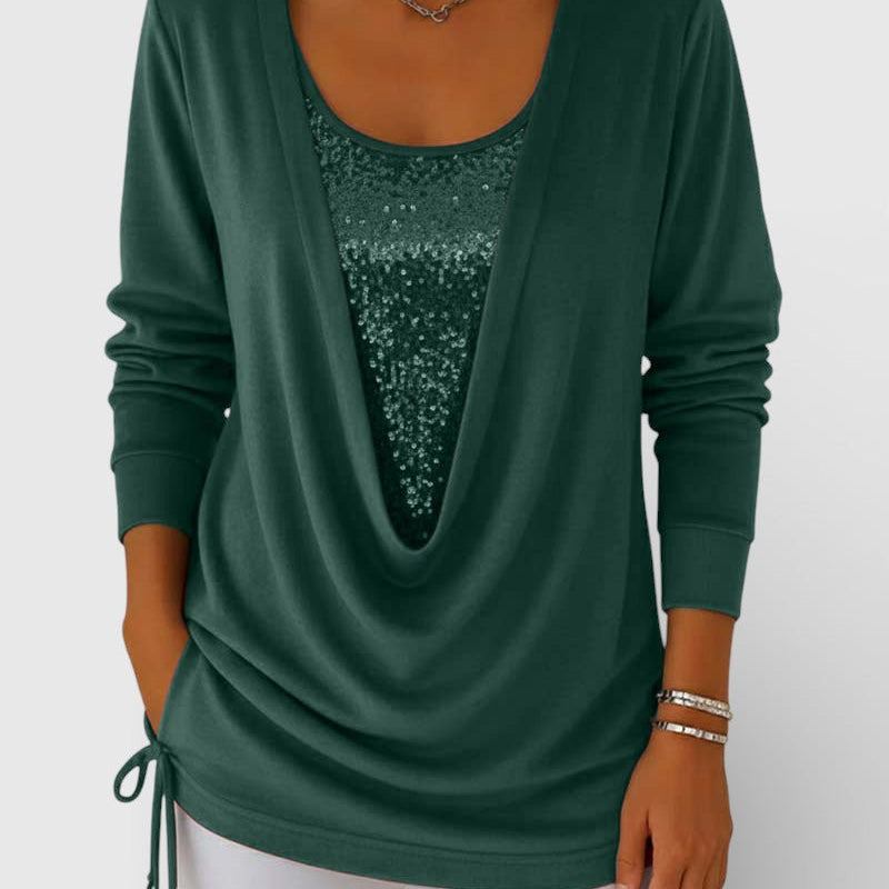Lucía™ | Top bicolor de lentejuelas premium
