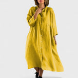 Isa - Vestido Camisero de Algodón y Lino