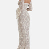 Elegante Vestido Maxi de Encaje de Verano con Cuerpo de Corsé