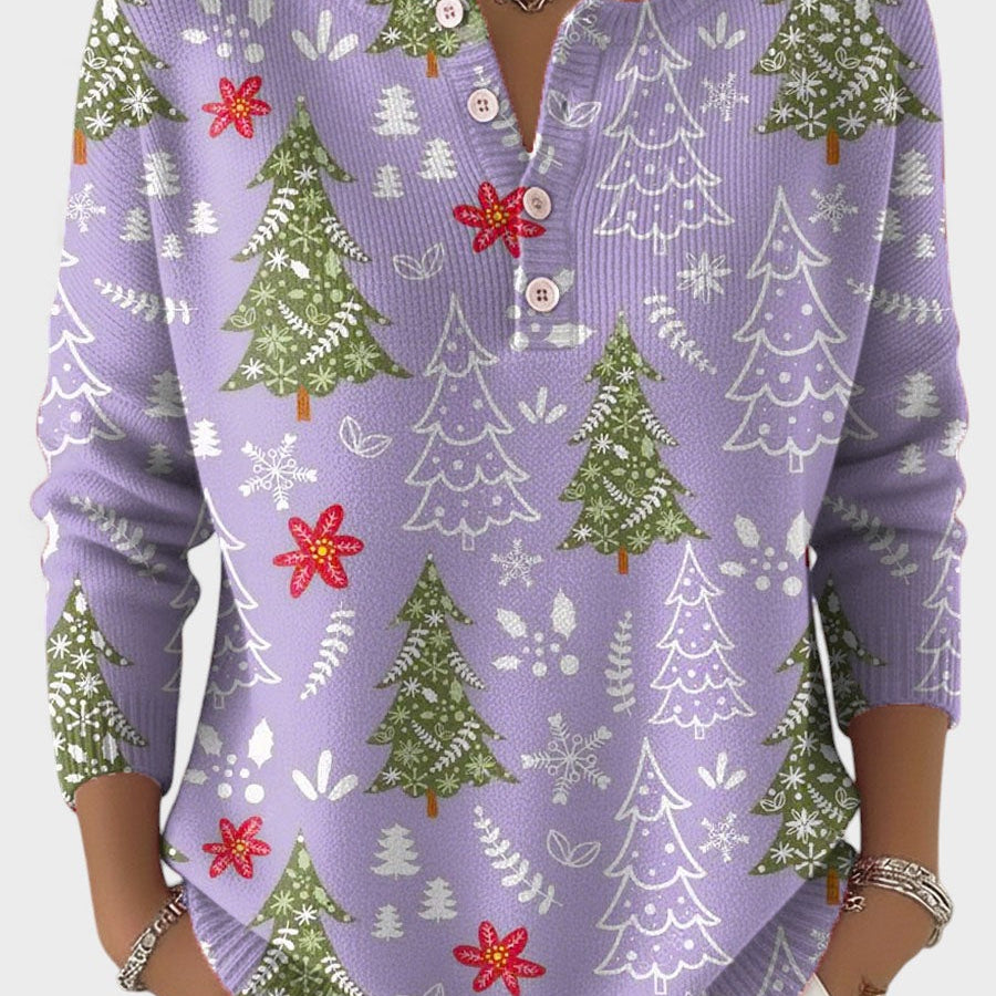 Sofía™ | Suéter navideño con botones decorativos