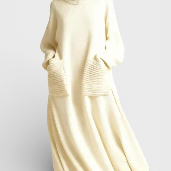 Elena™ | Vestido de punto de cuello alto