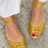 Beatriz - Sandalias Trenzadas Doradas