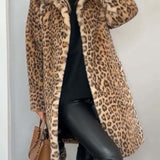 LEIA - Abrigo Largo y Suave con Estampado de Leopardo