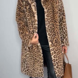 LEIA - Abrigo Largo y Suave con Estampado de Leopardo