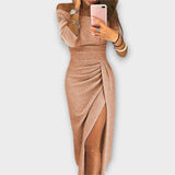Yolanda - Vestido elegante con hombros descubiertos