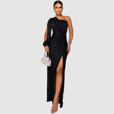 Meda - Elegante vestido maxi de un solo hombro