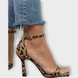 Adéla Elegante Tacones Altos Patrón Animal Noche