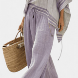 Natália | Elegante Conjunto Bohemio de Tela de Bambú Ligera