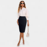 Falda Midi Con Cintura Alta