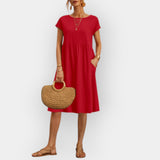 Vestido midi de líneas simples