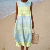 Patrícia - Vestido de Playa Midi Casual Sin Mangas