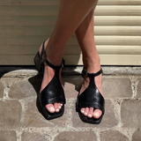 Patrícia - Sandalias Plateadas de Verano