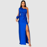 Meda - Elegante vestido maxi de un solo hombro