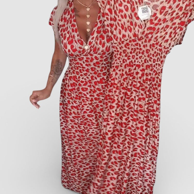 Elena™ | Vestido leopardo de escote en V