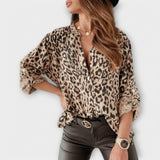 Iara | Blusa moderna con estampado de leopardo