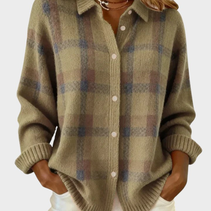 Alba™ | Suéter Retro a Cuadros con Contraste Casual