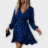 Vestido elegante de estampado de leopardo