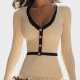 Laia™ | Vestido de punto ajustado con volantes