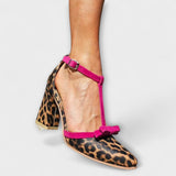 Leontina – Tacones de bloque con un toque salvaje