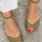Beatriz - Sandalias Trenzadas Doradas