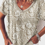 Blusa con escote en forma de pétalos de atardecer