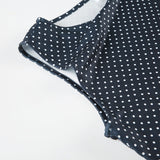 Vestido mini de lunares sin mangas para mujer con cintura ajustada