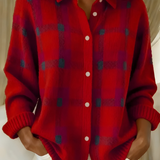Ugnė - Camisa de punto suave con patrón de cuadros