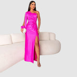 Meda - Elegante vestido maxi de un solo hombro