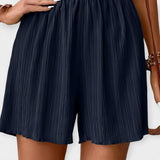 Pantalones Cortos Elegantes con Pliegues
