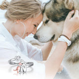 Anillo con perro rosa
