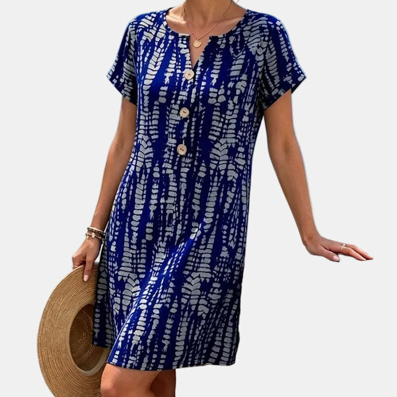Marina | Vestido estampado con botones