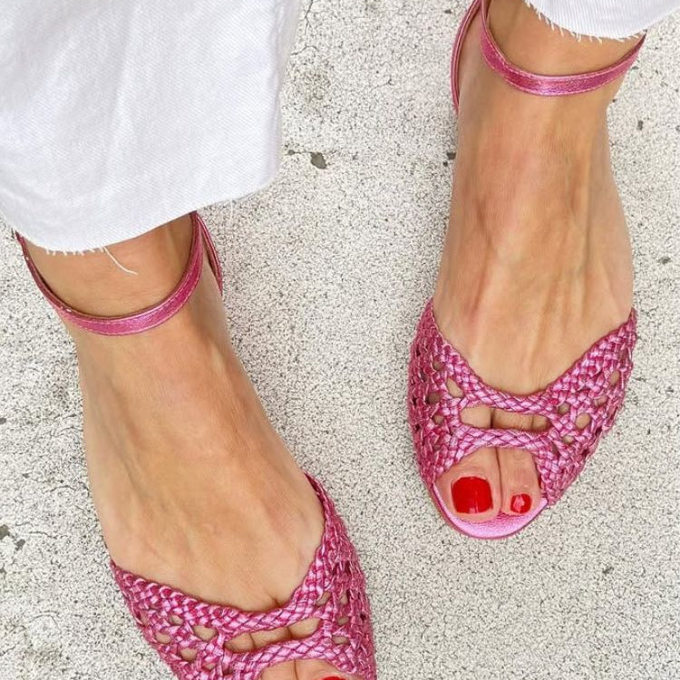 Beatriz - Sandalias Trenzadas Doradas