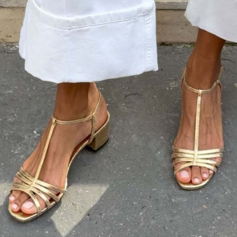 Diana - Sandalias Doradas Elegancia Diaria