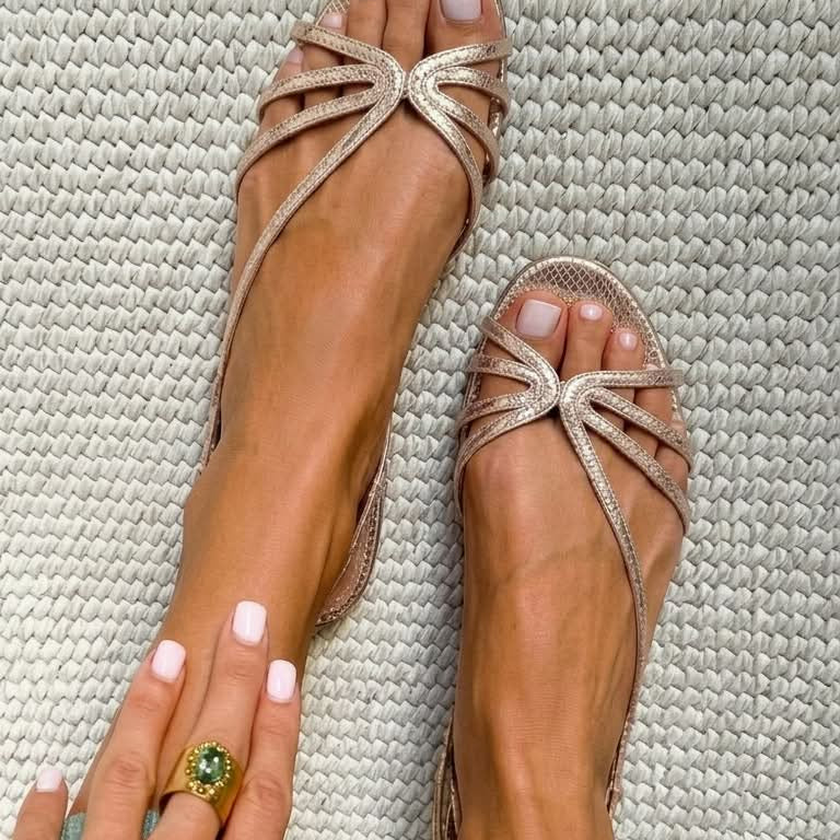Maria - Sandalias Doradas Elegancia de Verano