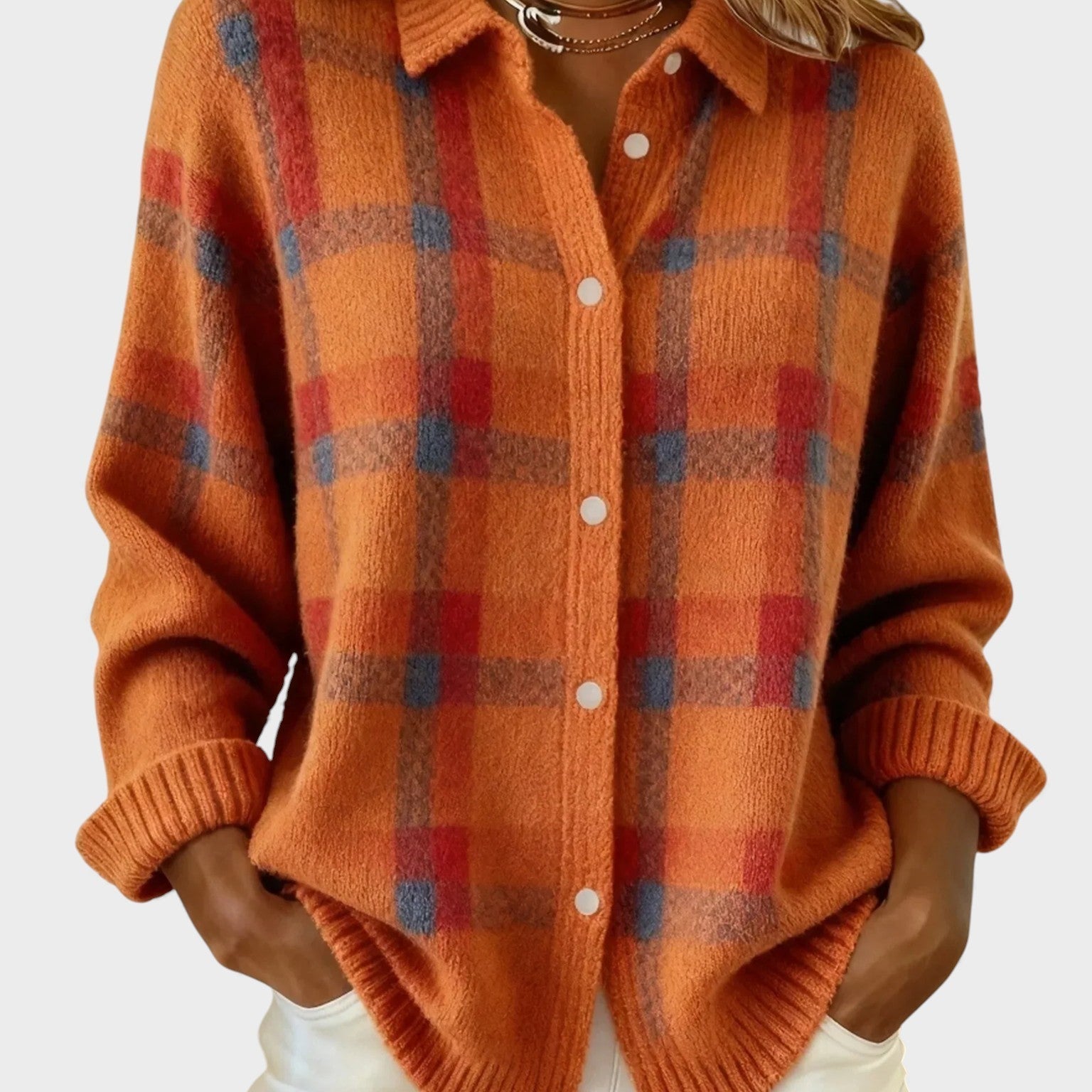 Alba™ | Suéter Retro a Cuadros con Contraste Casual