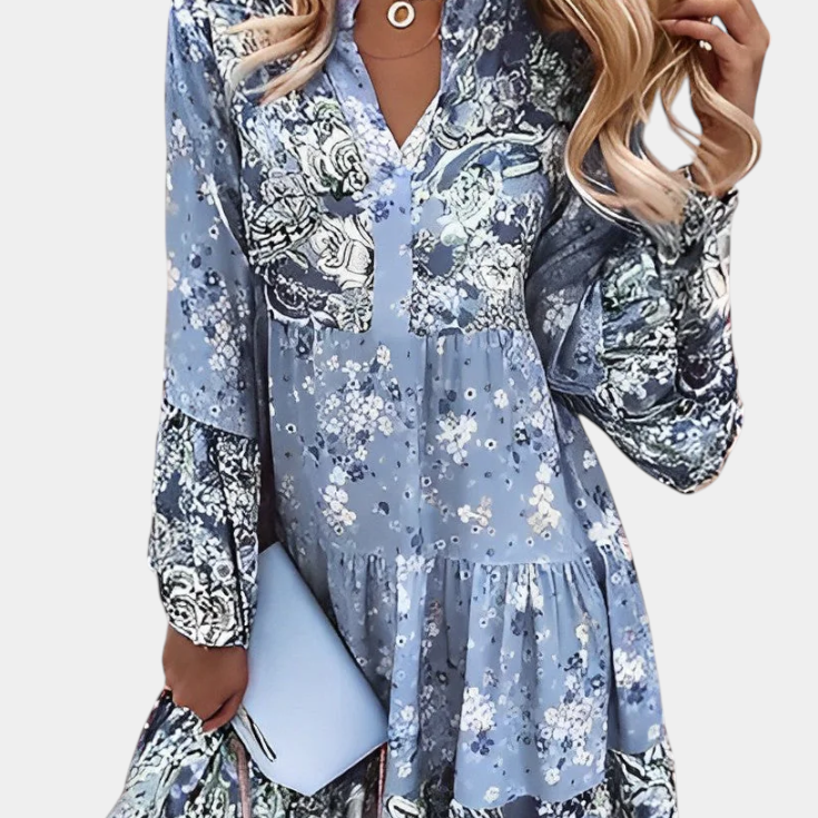 Vestido Boho Floral Mini A-Line Vera