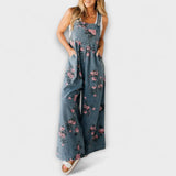 Bethany - Mono de mezclilla ancho con estampado floral