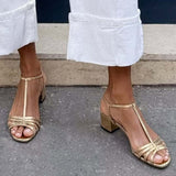 Diana - Sandalias Doradas Elegancia Diaria