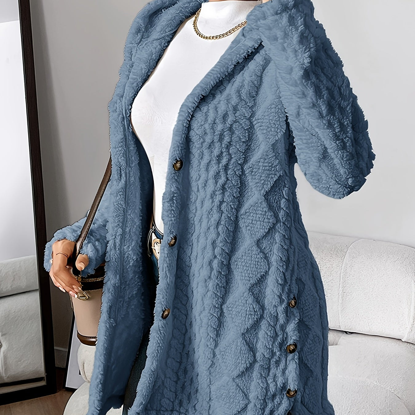 Sarahi™ | Abrigo esponjoso con capucha