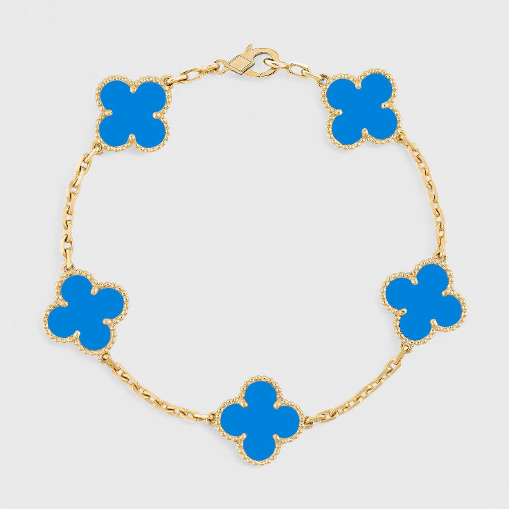 Pulsera con Motivo de Trébol y Elegancia Baño de Oro