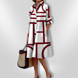 Vestido midi con estampado geométrico