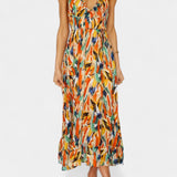 Vestido Midi de Impresión Vibrante Fiona