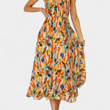 Vestido Midi de Impresión Vibrante Fiona