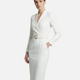 Vestido Midi Elegancia Otoñal – Diseño de Cintura Halagador para Reuniones Chic de Cóctel